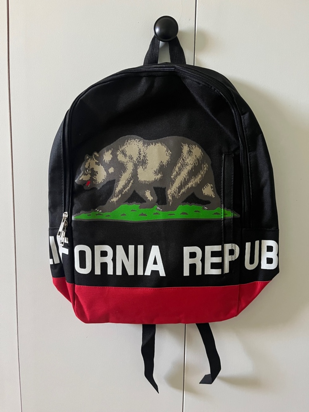 California Republic Bear Backpack in Black & Red